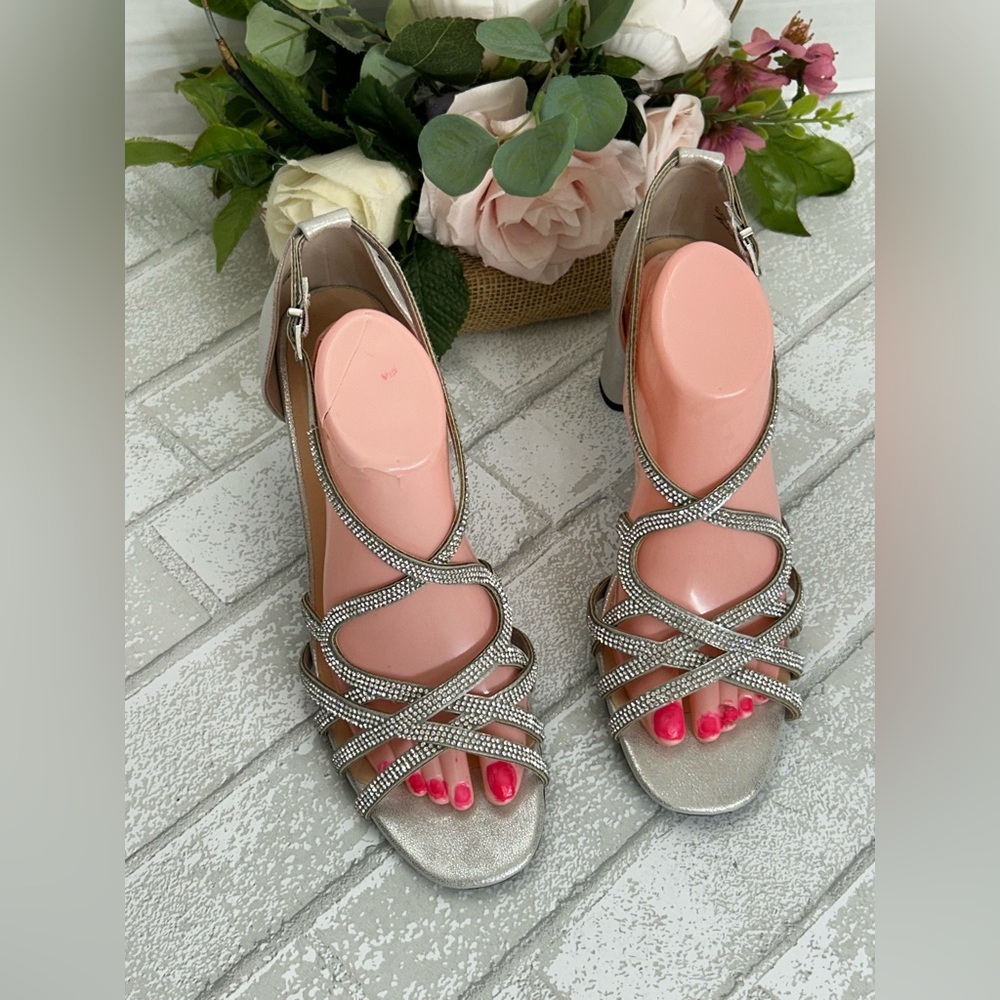 Bella Vita Silver Strappy Heels